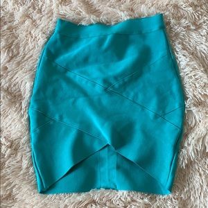 Turquoise mini skirt